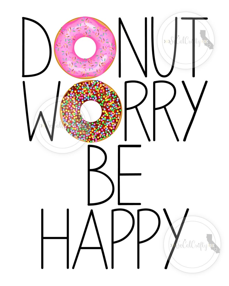 Donut Wall Print Donut Wall Art Inspirational Quote | Etsy