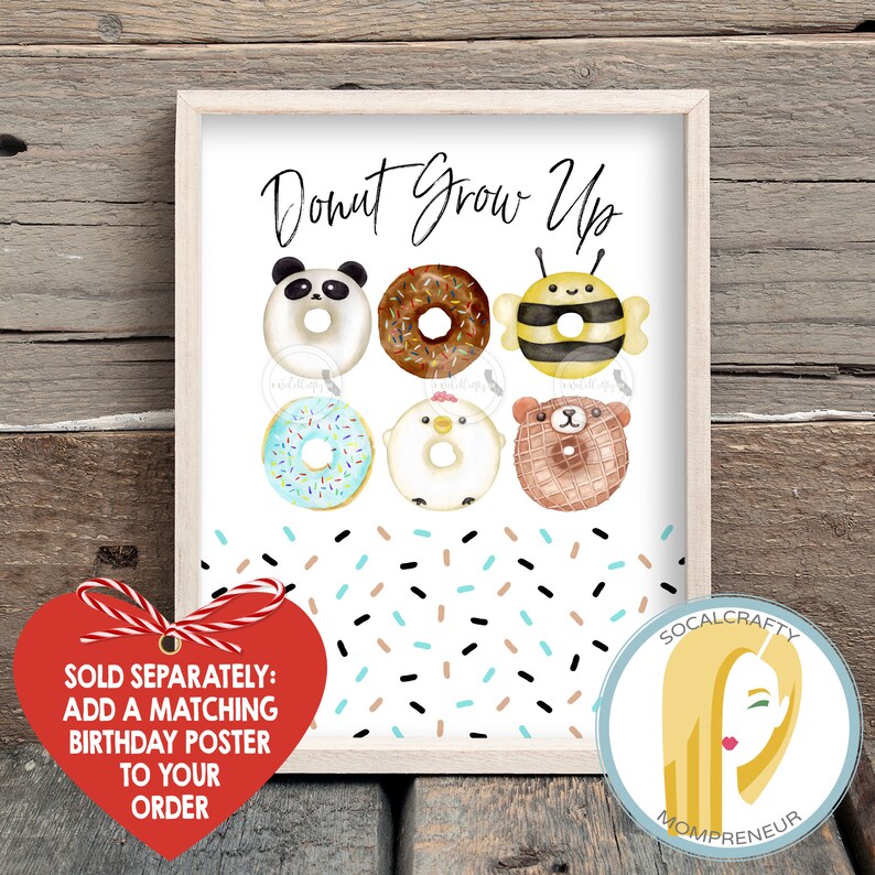 Animal Donuts Party Favor Tags Printable Donut Party - Etsy