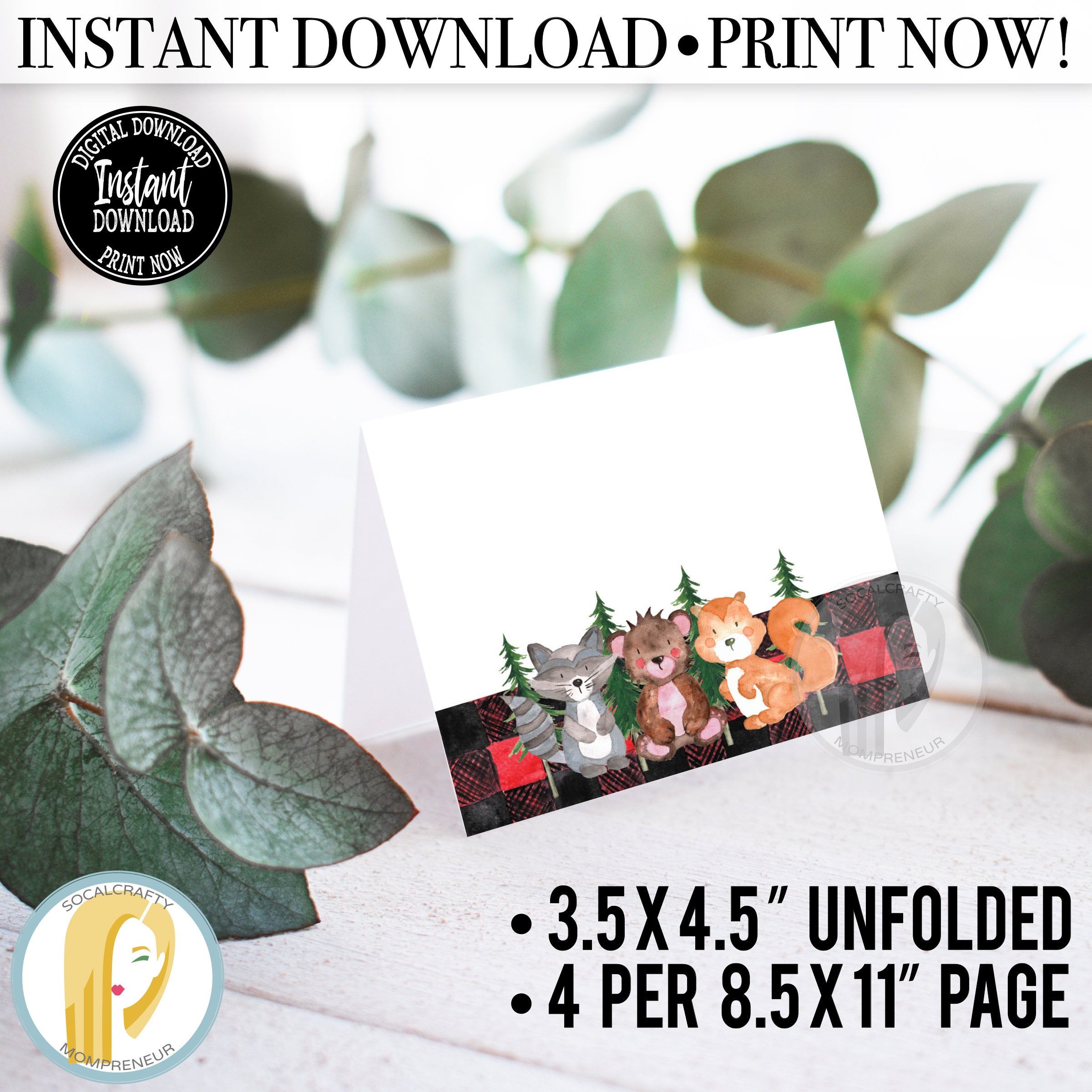 Printable Woodland Food Labels / Woodland Animals Place Cards | Etsy
