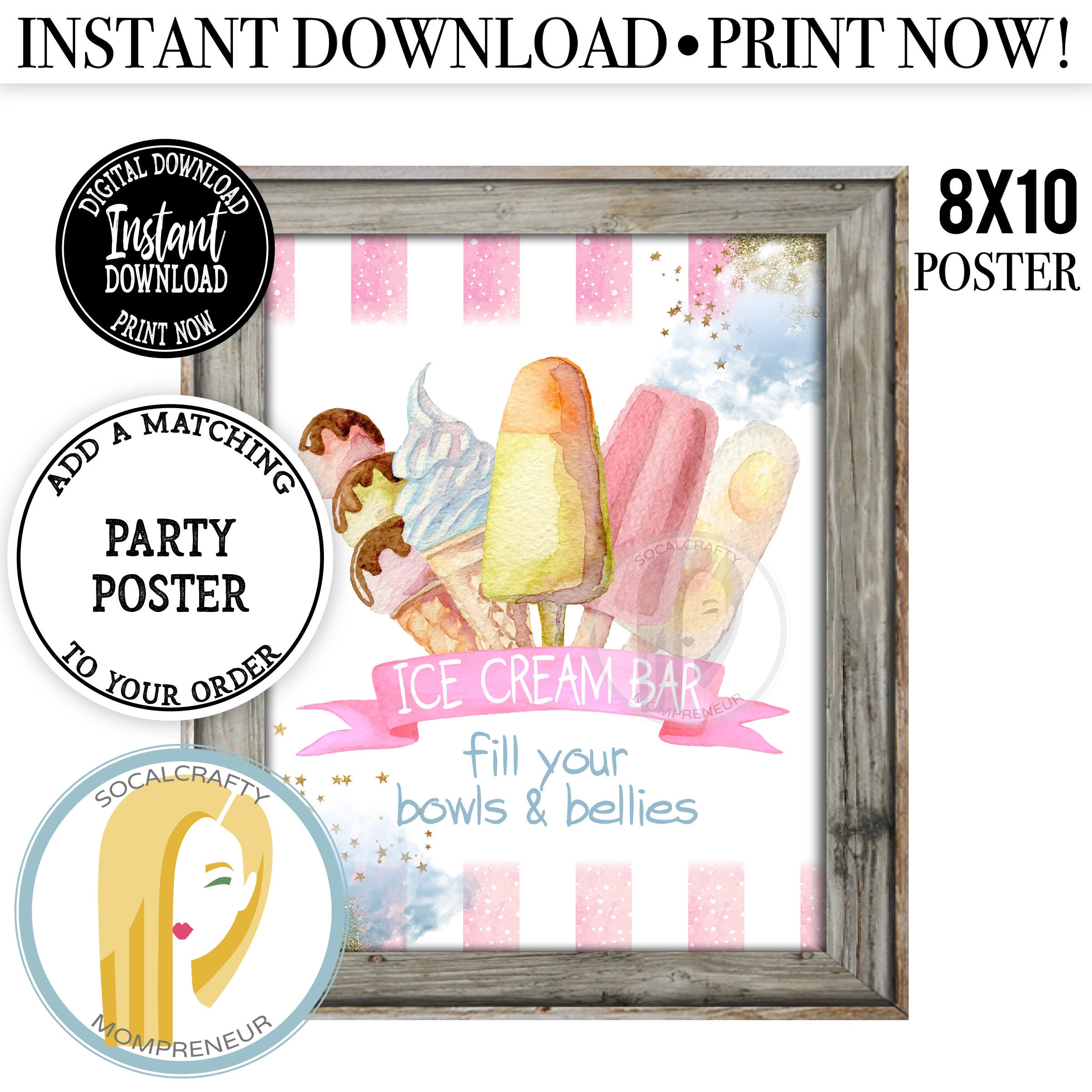 I Scream You Scream Sign 8x10 Instant (Instant Download) 