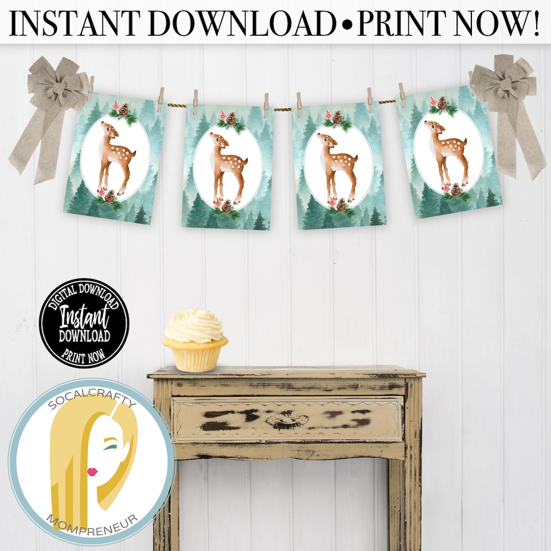 Printable Woodland Party Banner / Woodland Animal Banner / - Etsy