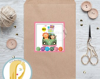 Printable Zoo Animal Favor Tags, Safari Gift Tags, Monkey Favor Tag, Lion Favor Tag, Party Favor Tags, DIY Party Supplies, Instant Download