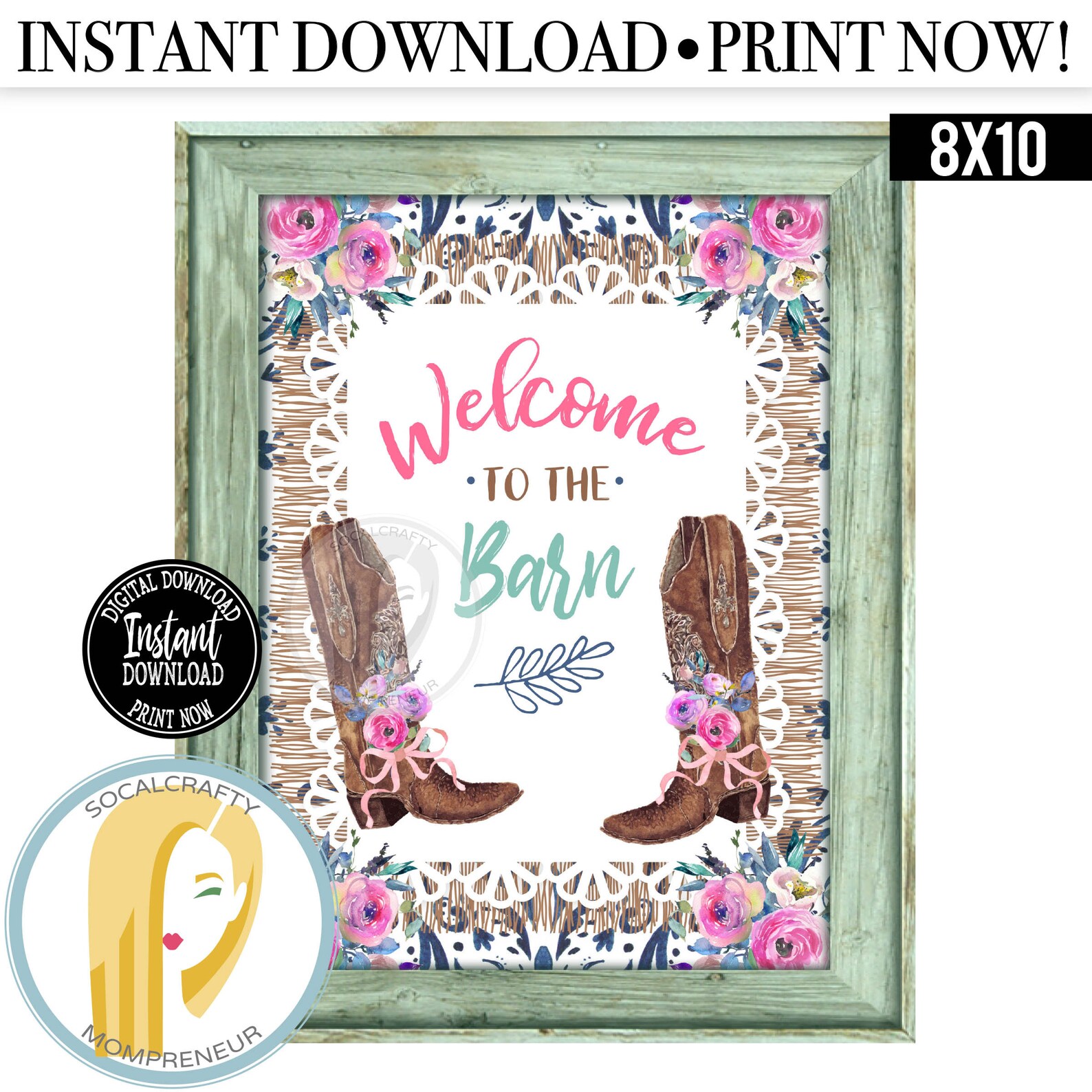 Printable Cowgirl Birthday Party Welcome Sign / Cowgirl | Etsy