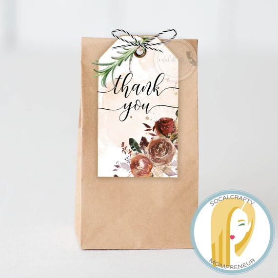 Printable Bridal Shower Favor Tags / Party Favor Tag Instant | Etsy