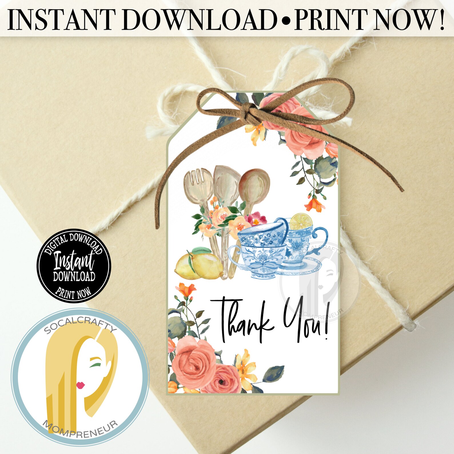 Printable Tea Party Favor Tags / Tea Party Gift Tag Instant Etsy
