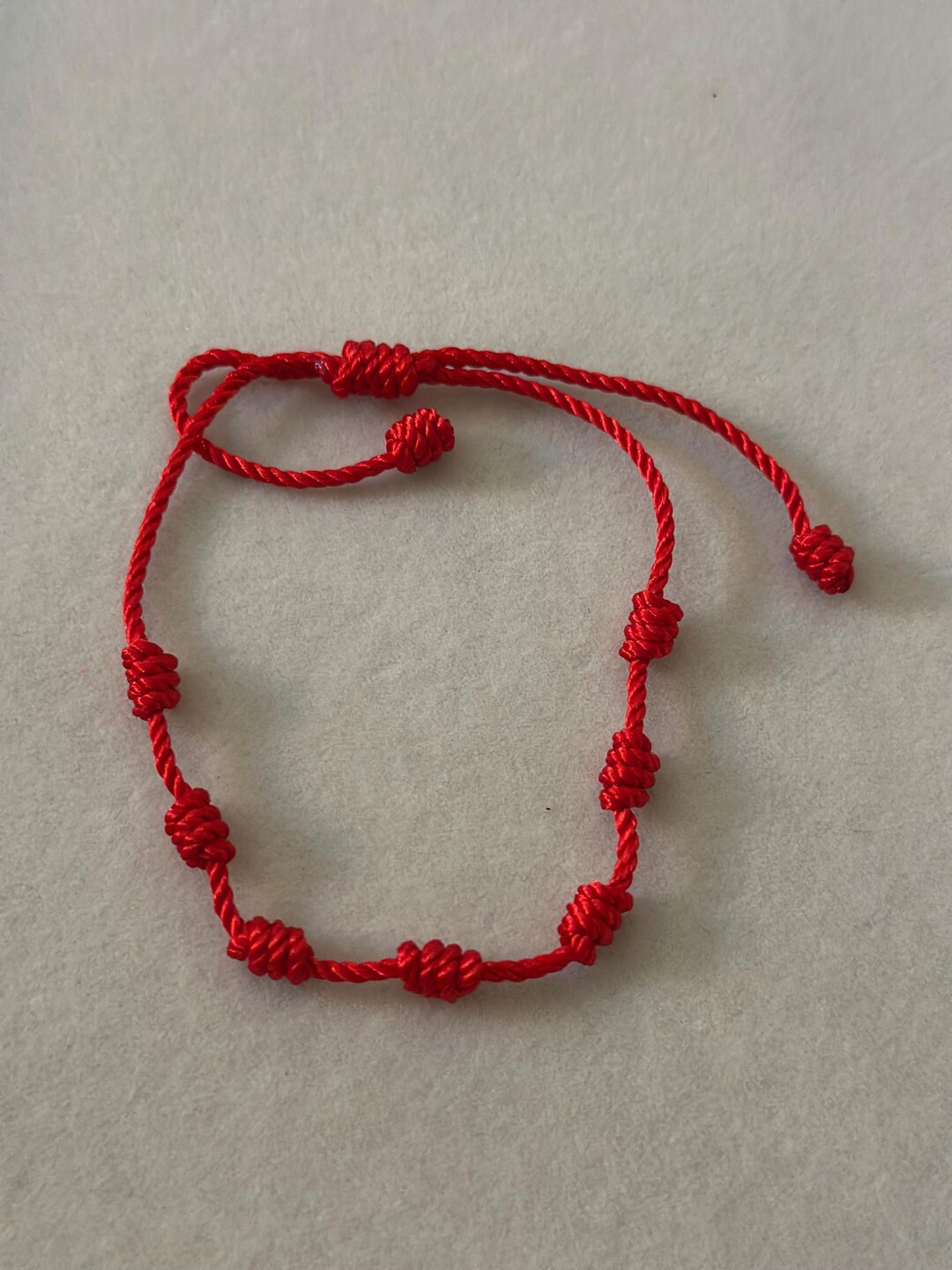 Red String Protection Bracelet With Adjustable Knots - Etsy
