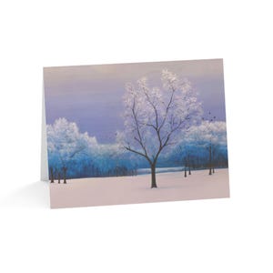 Biglietti d'auguri con paesaggio invernale