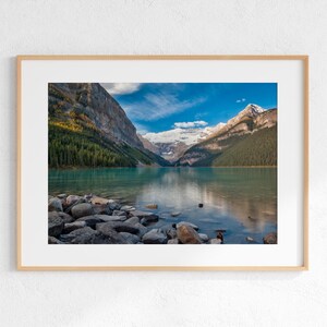 Lake Louise Landscape Photo, Banff National Park Canada, Wall Art, Digital Download, Instant Download