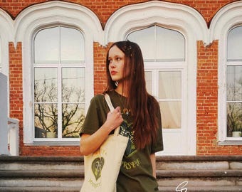 Love Yourself Eco Tote Bag: Organic Cotton Printed Art