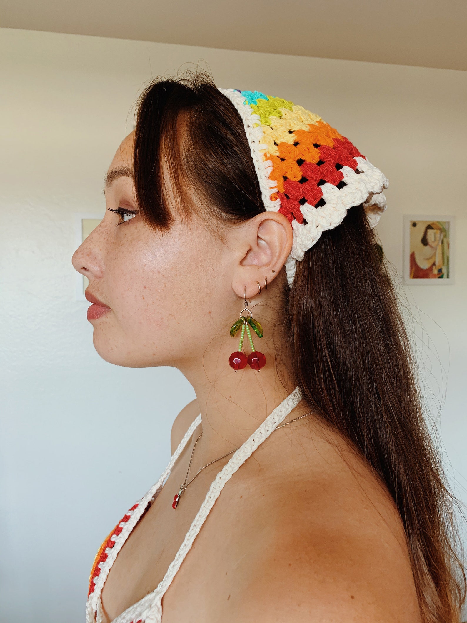 Handmade Beaded Cherry Earrings Etsy