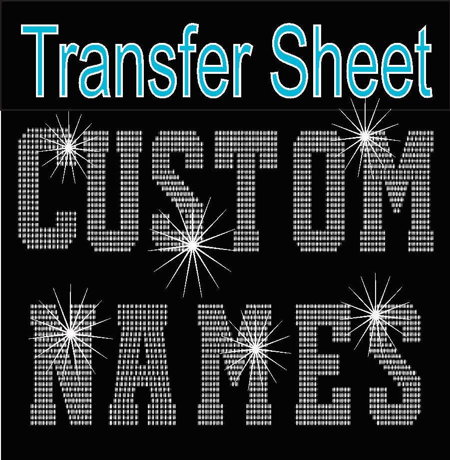 Honets Rhinestone Transfer Custom Name Hotfix Rhinestone Transfer Sheet. SS10 Rhinestones. Just ...