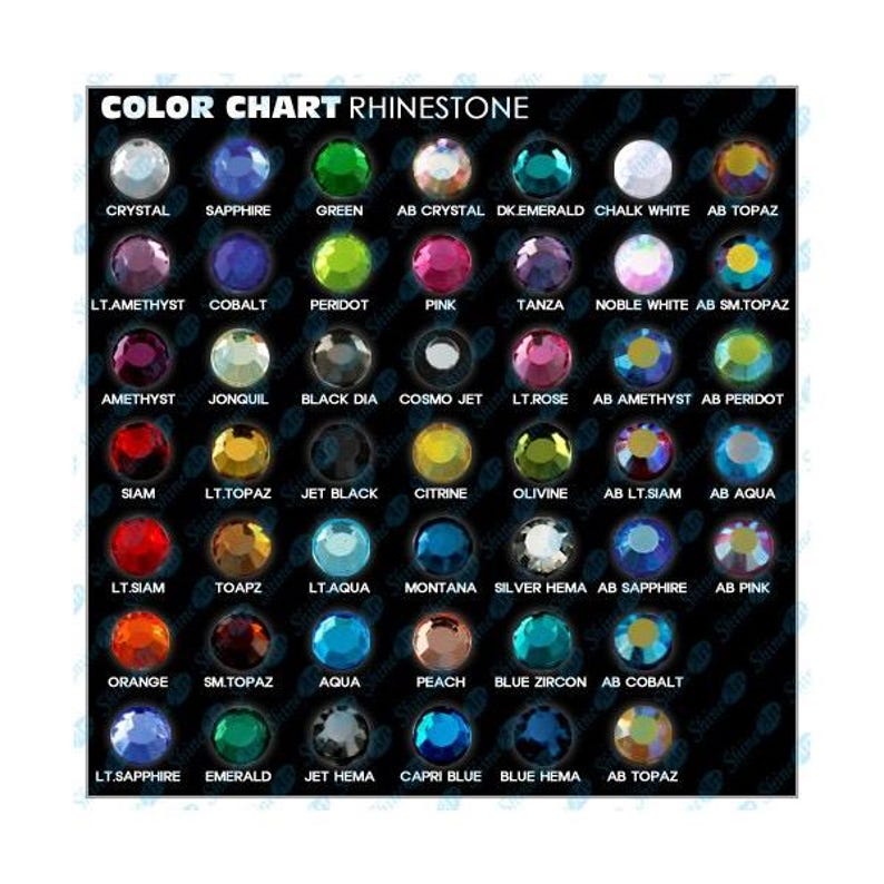 What Is Rhinestone Color Custom Rhinestone Logo Transfer Sheet. Hotfix Rhinestones SS6, SS10 ...