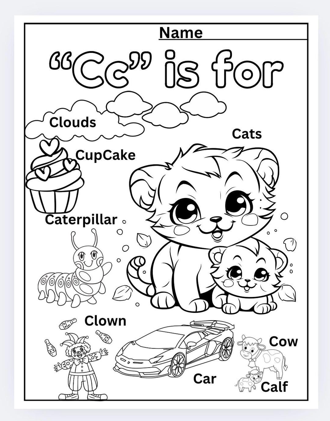 Cc is For/ Printable Coloring Page for the Classroom or Any Student ...