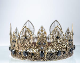 Black Bronze King Crown: Metal Filigree, Wedding Crowns, Medieval,  Baroque, Tiara, Head Accessories , Renaissance