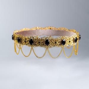 Black Crystal Crown, Male Crown, Gold Men Crown, King Crown,Gold Royal Crown, Accessories