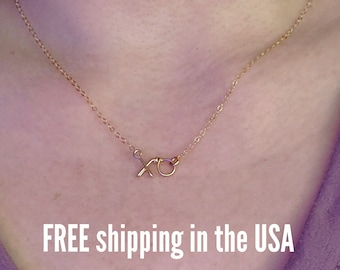 xo necklace free 14k gold filled hugs and kisses x o