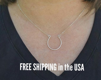 sterling silver necklace horseshoe FREE SHIPPING