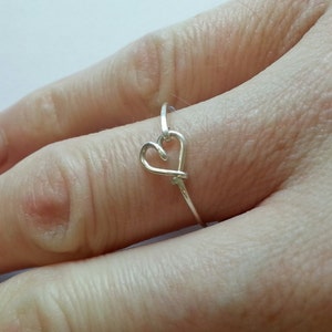 sterling silver heart ring stackable FREE SHIPPING image 2