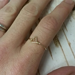 gold ring heart free shipping stacking stackable thin midi