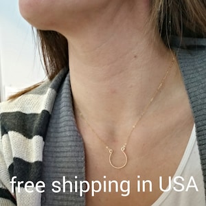 gold horseshoe necklace FREE SHIPPING