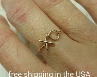 Rose gold ring xo free shipping filled hugs and kisses exes and ohs