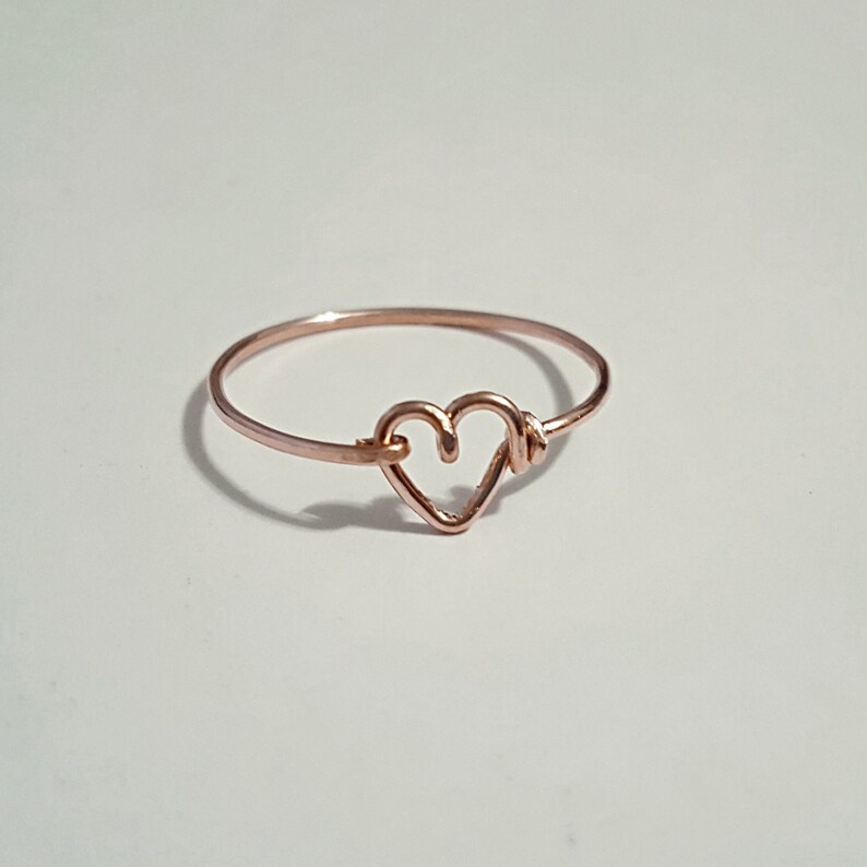 rose gold ring free shipping heart 14k filled love image 5
