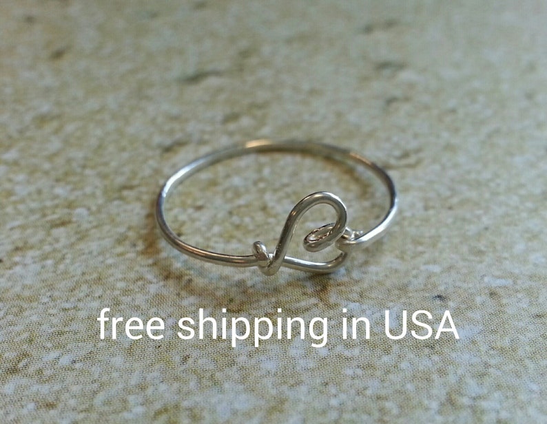 sterling silver heart ring stackable FREE SHIPPING image 1