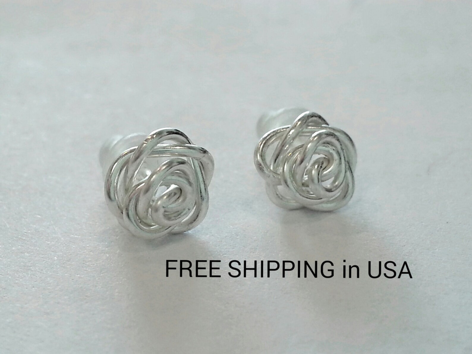 Rose Stem Earrings in Silver main image 1