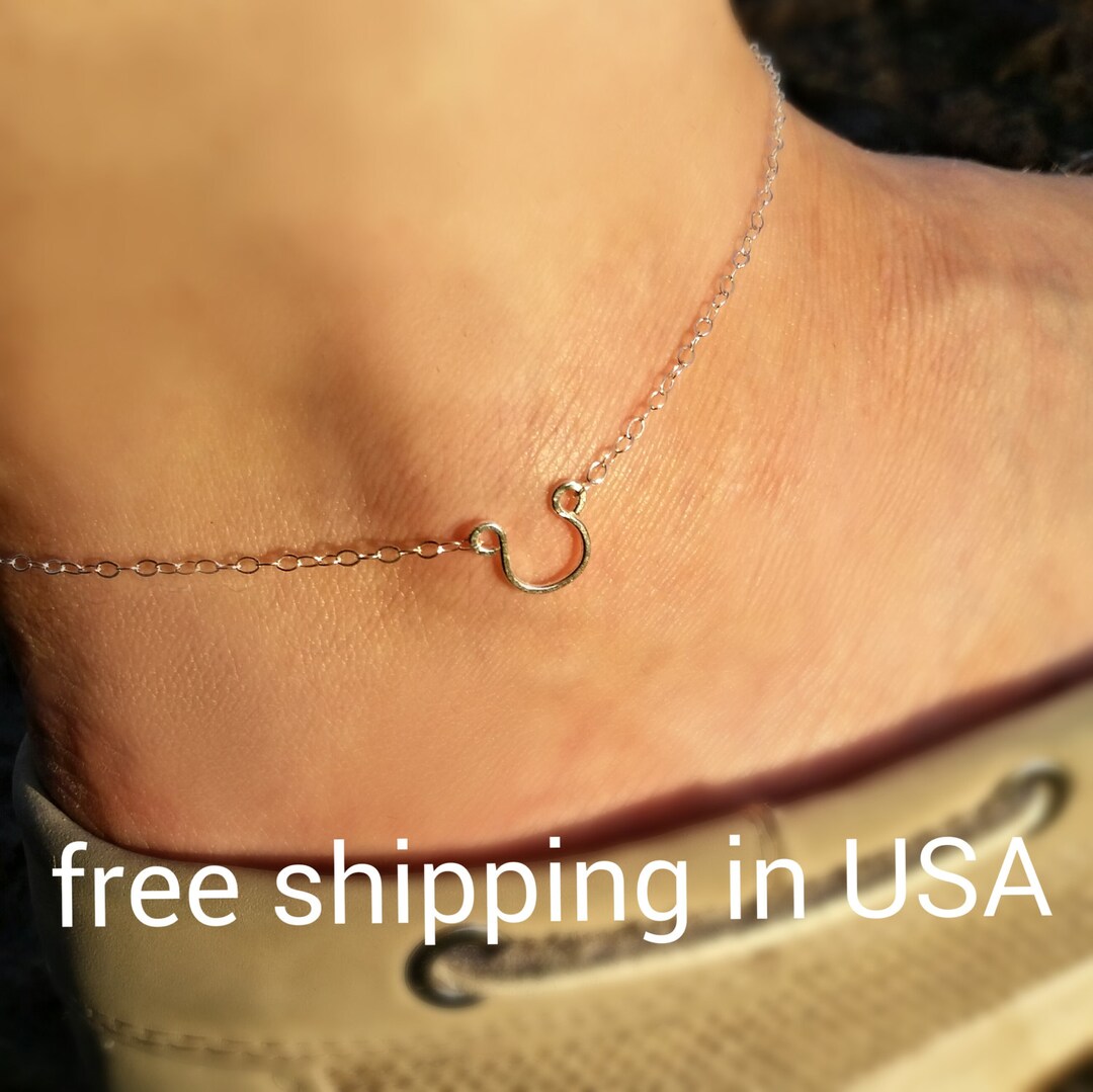 Sterling Silver Horseshoe Anklet FREE SHIPPING Etsy
