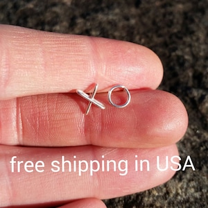 sterling silver earrings hugs and kisses FREE SHIPPING  xoxo xo x o