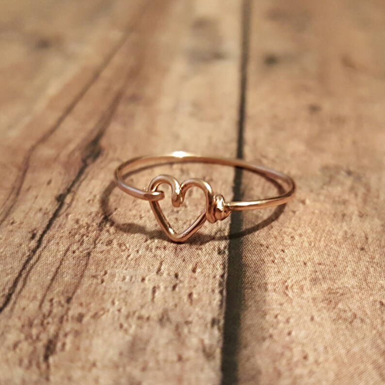 rose gold ring free shipping heart 14k filled love image 2