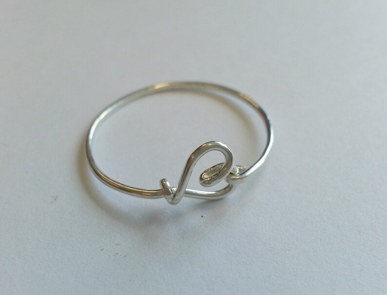 sterling silver heart ring stackable FREE SHIPPING image 3