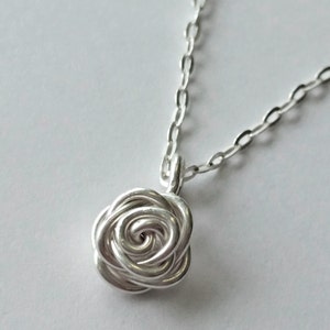 Sterling Silver Rose Necklace Rosette FREE SHIPPING - Etsy