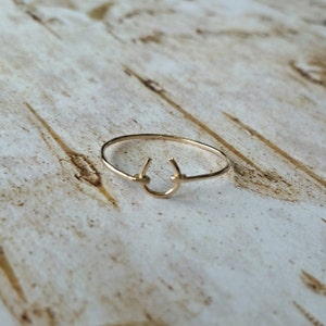 gold horseshoe ring FREE SHIPPING stacking lucky cowgirl image 2