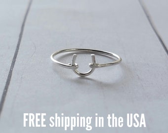 sterling silver stacking ring FREE SHIPPING horseshoe