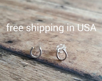 sterling silver horseshoe earrings FREE SHIPPING posts