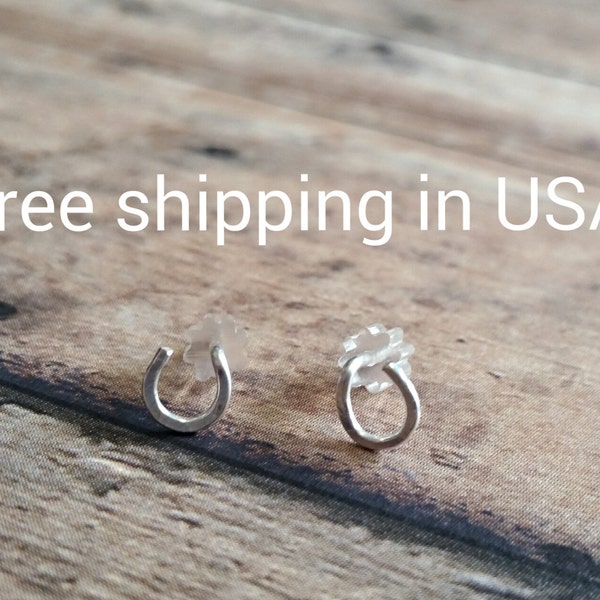 sterling silver horseshoe earrings FREE SHIPPING posts