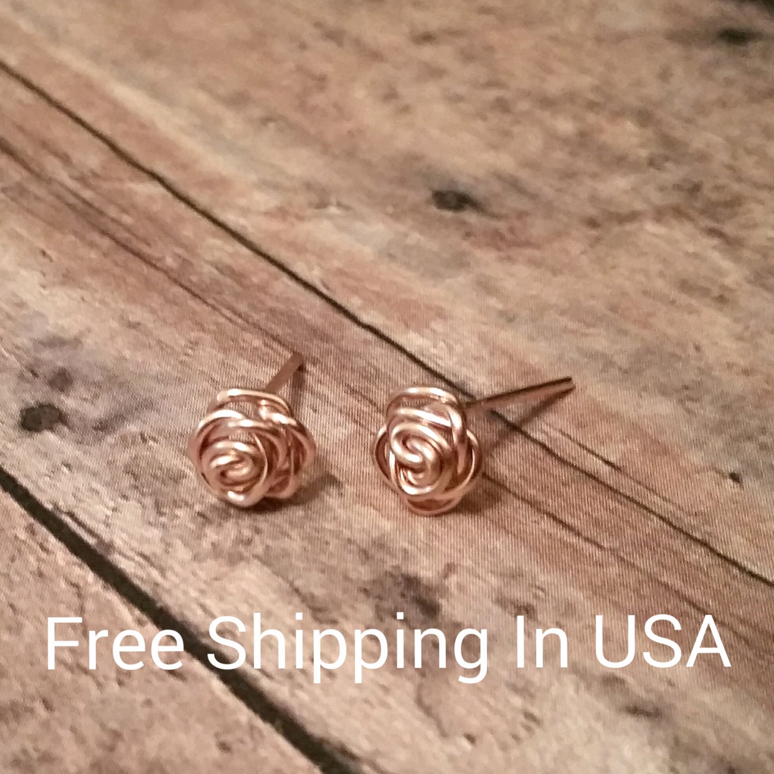 Rose Gold Earrings Free Shipping Roses Flowers Wedding Gift | Etsy