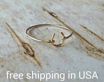 gold horseshoe ring FREE SHIPPING stacking lucky cowgirl
