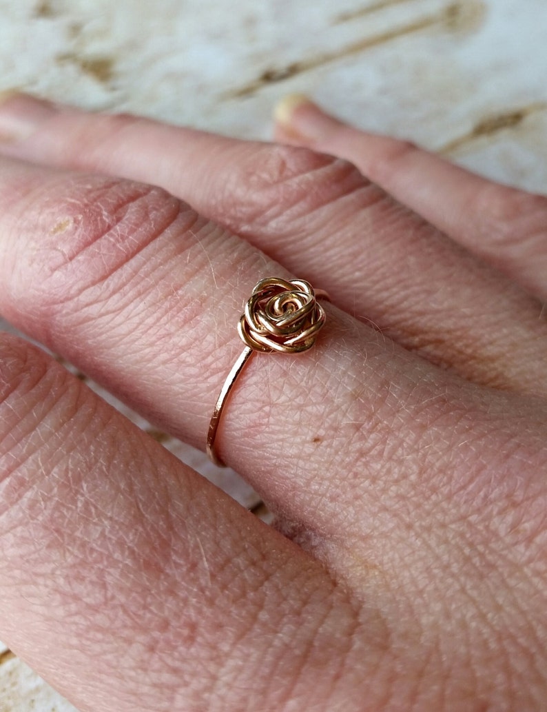 rose ring rose gold FREE SHIPPING 14k image 5