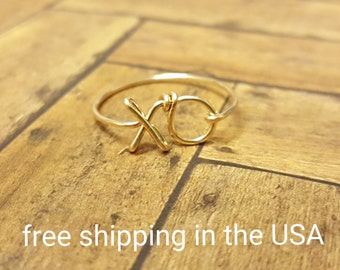 gold ring FREE SHIPPING xo hugs and kisses 14k gold filled