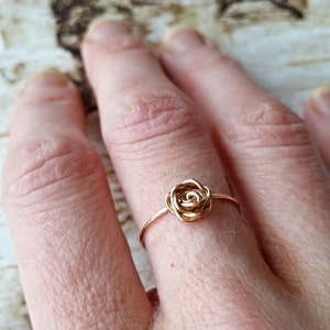 rose ring rose gold FREE SHIPPING 14k image 2