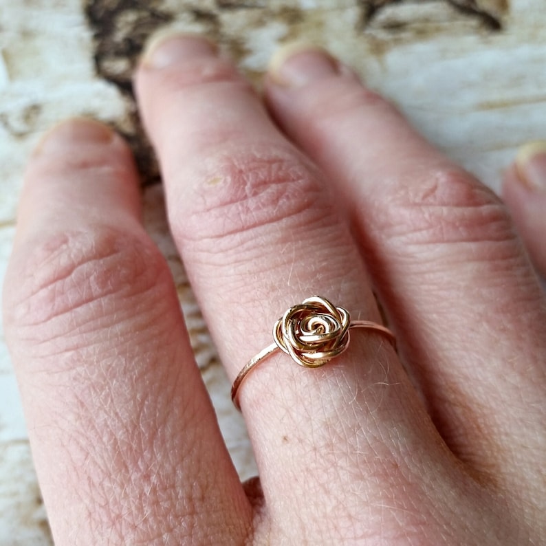 Rose Ring Rose Gold FREE SHIPPING 14k - Etsy