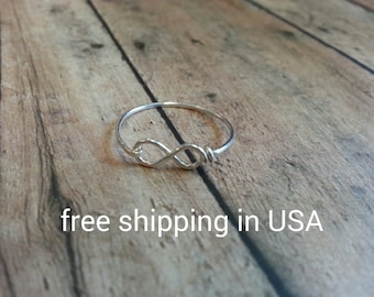 sterling silver infinity ring stacking FREE SHIPPING