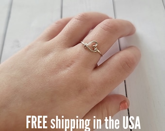 girls ring heart sterling silver FREE SHIPPING valentine's day