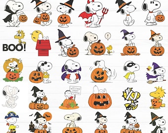Snoopy Dog Halloween Svg Bundle - Snoopy Dog Png Bundle - Cute Snoopy Spooky Clipart - Snoopy Great Pumpkin Halloween Png - Cute Snoopy Png