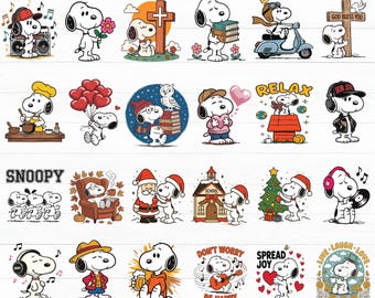 Snoopy Dog Svg Bundle - Dog Peanuts Halloween Bundle - Cute Snoopy Spooky Clipart - Snoopy Digital Download - Christmas Snoopy Svg