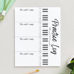 Pianoövningslogg | Veckoschema | Musik | Lärarresurs | Digital nedladdning