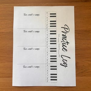 Piano Practice Log | Weekly Tracker Chart | Music | Teacher Resource | Digital Download