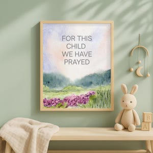 For This Child We Have Prayed Nursery Prints Wall Art Gift, Printable Christian Baby Room Art, Nursery Decor, Christian Baby Room Wall Art